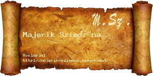 Majerik Szimóna névjegykártya